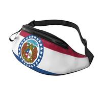 Rich&Rabbit Missouri State Flag Print Multifunctional Waist Pack for Hiking Traveling Running Mountain Treks, Black, One Size