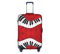 Rich&Rabbit Music Note Piano Print Suitcase Cover Washable Travel Luggage Protector Cover Baggage Decoraitve Cover (18-32in), White, S