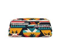Rich&Rabbit Native American Patterns Print Zipper Cosmetic Makeup Pouch Bag Portable Travel Storage Bag Daily Use Purse, Gold, One Size