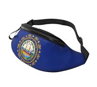 Rich&Rabbit New Hampshire state flag Print Multifunctional Waist Pack for Hiking Traveling Running Mountain Treks, Black, One Size