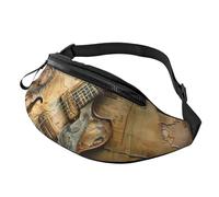 Rich&Rabbit Nice Guitar Print Multifunctional Waist Pack for Hiking Traveling Running Mountain Treks, Black, One Size