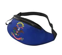 Rich&Rabbit North Dakota State Flag Print Multifunctional Waist Pack for Hiking Traveling Running Mountain Treks, Black, One Size