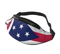 Rich&Rabbit Ohio State Flag Print Multifunctional Waist Pack for Hiking Traveling Running Mountain Treks, Black, One Size