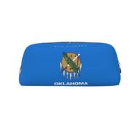 Rich&Rabbit Oklahoma State Flag Print Zipper Cosmetic Makeup Pouch Bag Portable Travel Storage Bag Daily Use Purse, Gold, One Size
