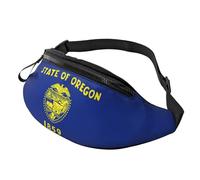 Rich&Rabbit Oregon State Flag Print Multifunctional Waist Pack for Hiking Traveling Running Mountain Treks, Black, One Size
