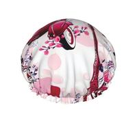 Rich&Rabbit Paris Eiffel Tower Shower Cap for Women Elastic Reusable Leakproof Double Layer Shower Cap Black