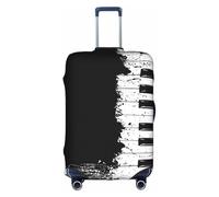 Rich&Rabbit Piano Print Suitcase Cover Washable Travel Luggage Protector Cover Baggage Decoraitve Cover (18-32in), White, L