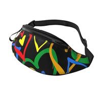 Rich&Rabbit Pride Rainbow Print Multifunctional Waist Pack for Hiking Traveling Running Mountain Treks, Black, One Size