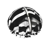 Rich&Rabbit Racing Flags Shower Cap for Women Stretchy Reusable Leakproof Double Layer Shower Cap
