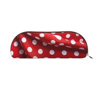 Rich&Rabbit Red White Polka Dot Print Versatile Zipper Pouches Cosmetics Tiny Accessories Small Parts Storage Bags, Silver, One Size