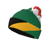 Rich&Rabbit South African Flag Print Stylish Foldable Cuff Knit Hat for Men Women - Winter Warm Unisex Beanie Black, Black, One size