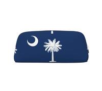 Rich&Rabbit South Carolina Flag Print Zipper Cosmetic Makeup Pouch Bag Portable Travel Storage Bag Daily Use Purse, Silver, One Size