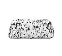 Rich&Rabbit Stylish Crowd of Penguins Patterns Print Zipper Cosmetic Makeup Pouch Bag Portable Travel Storage Bag Daily Use Purse, Silver, One Size