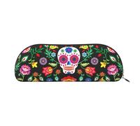 Rich&Rabbit Sugar Horror Skull and Flowers Print Versatile Zipper Pouches Cosmetics Tiny Accessories Small Parts Storage Bags, Gold, One Size