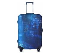 Rich&Rabbit The Blue Binary Print 18"-32" Washable Travel Suitcase Protective Cover, White, L