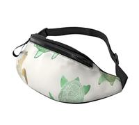 Rich&Rabbit Turtle write Print Multifunctional Waist Pack for Hiking Traveling Running Mountain Treks, Black, One Size