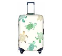 Rich&Rabbit Turtle write Print Suitcase Cover Washable Travel Luggage Protector Cover Baggage Decoraitve Cover (18-32in), White, S