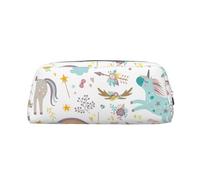Rich&Rabbit Unicorns Red Print Zipper Cosmetic Makeup Pouch Bag Portable Travel Storage Bag Daily Use Purse, Silver, One Size