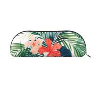 Rich&Rabbit Vegetation Leaves with Hibiscus Flowers Print Versatile Zipper Pouches Cosmetics Tiny Accessories Small Parts Storage Bags, Gold, One Size