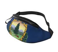 Rich&Rabbit Vermont State Flag Print Multifunctional Waist Pack for Hiking Traveling Running Mountain Treks, Black, One Size