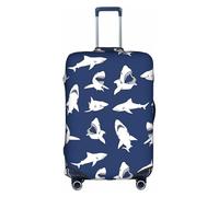 Rich&Rabbit Washable Travel Luggage Protective Cover with Various Patterns of Sea Fish (18-32 inch), white, S