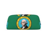 Rich&Rabbit Washington Flag Print Zipper Cosmetic Makeup Pouch Bag Portable Travel Storage Bag Daily Use Purse, Gold, One Size