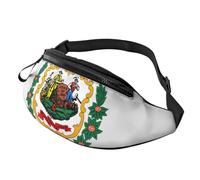Rich&Rabbit West Virginia state flag Print Multifunctional Waist Pack for Hiking Traveling Running Mountain Treks, Black, One Size
