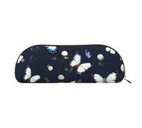 Rich&Rabbit White Blooms with Blue Butterflies Print Versatile Zipper Pouches Cosmetics Tiny Accessories Small Parts Storage Bags, Gold, One Size
