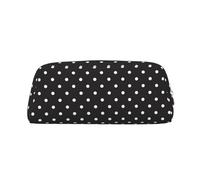 Rich&Rabbit White Dot Patterns Print Zipper Cosmetic Makeup Pouch Bag Portable Travel Storage Bag Daily Use Purse, Silver, One Size