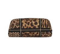 Rich&Rabbit Wild Zoo Print Zipper Cosmetic Makeup Pouch Bag Portable Travel Storage Bag Daily Use Purse, Silver, One Size