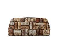 Rich&Rabbit Wine cork Print Zipper Cosmetic Makeup Pouch Bag Portable Travel Storage Bag Daily Use Purse, Silver, One Size