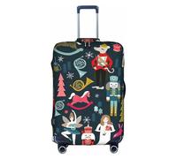 Rich&Rabbit Women_s Nutcracker Ballet Xmas Dance Print Suitcase Cover Washable Travel Luggage Protector Cover Baggage Decoraitve Cover (18-32in), White, XL