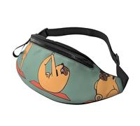 Rich&Rabbit Yoga pug Print Multifunctional Waist Pack for Hiking Traveling Running Mountain Treks, Black, One Size