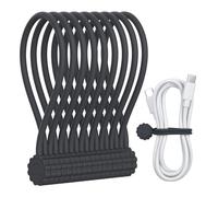 Rich&Ray Silicone Magnetic Twist Ties, Reusable Magnetic Ties for Bundling and Organizing Cable, Hanging Stuff, Kitchen Magnets, Office Magnets or Just for Fun (Gray, 9 pack)
