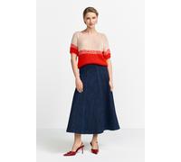 Rich & Royal Bicolored Short Sleeve Sunset Red size L | Sweaters Outlet | Women | Yellow L
