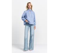 Rich & Royal Cotton Stripe Blouse Skyway Blue size 34 | Longsleeves Outlet | Women | Blue 34