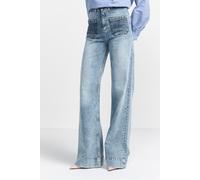 Rich & Royal Marlene Dark Blue Denim Organic Denim Blue size W31L32 | Wide Pants Outlet | Women | Blue W31L32