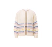 Rich & Royal Multicoloured Stripe Cardigan With Pompoms Pearl White size M | Jackets Outlet | Women | White M