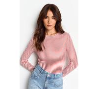 Rich & Royal Organic Sparkle Longsleeve Striped Poppy Red size S | Longsleeves Outlet | Women | Red S