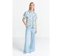Rich & Royal Printed Cotton Blouse With Details Palace Blue size 36 | Blouses Outlet | Women | White 36