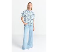 Rich & Royal Printed Cotton Blouse With Details Palace Blue size 36 | Button-Down Shirts Outlet | Women | White 36
