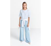 Rich & Royal Striped Linen T-shirt Sustainable Clear Sky size M | Shirts Outlet | Women | White M