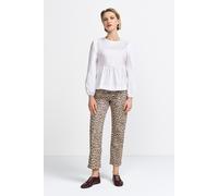 Rich & Royal Vintage Straight Leopard Print Caffee Latte size W32L32 | Straight Pants Outlet | Women W32L32
