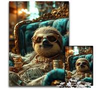 Rich Sloth Adult Jigsaw Puzzles 1000 Pieces Jigsaw Puzzles BrainChallenging DIY Decorative Game Family Interactive Toy 1000 PCS(75x50cm)
