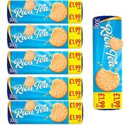 Rich Tea Classic Biscuits 300g PMP - Light Crisp Tea Biscuits, Traditional British Classic Biscuits, Golden Sweet Biscuits, Perfect with Tea & Coffee Breaks (12 x Pack)