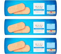 Rich Tea Fingers Smooth & Snappy Biscuits(3 pack), Lightly Malty, Suitable for Vegan, 250g,