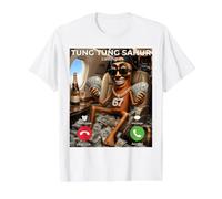 Rich Tung Sahur Money Calling Meme 67 Brainrot Luxury Vibes Value Graphic T-Shirt, Men, White, M