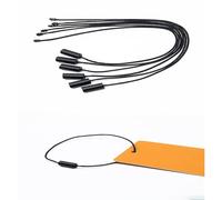 Rich Union Plastic Price Tags with Cotton String, Beige, 7.87 Inch Length, 100 Pack, Snap-Lock Design for Retail Merchandise Labeling, Clothing Tags, Jewelry Display