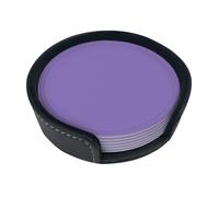 Rich Violet Printed Coaster Set - 6-Piece Set - Waterproof and Scalding-Resistant, Suitable for Home and Office Use