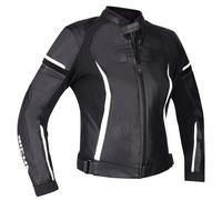 RICHA LAURA BLACK WHITE SPORTY LEATHER TEXTILE MIX MOTORCYCLE MOTORBIKE JACKET